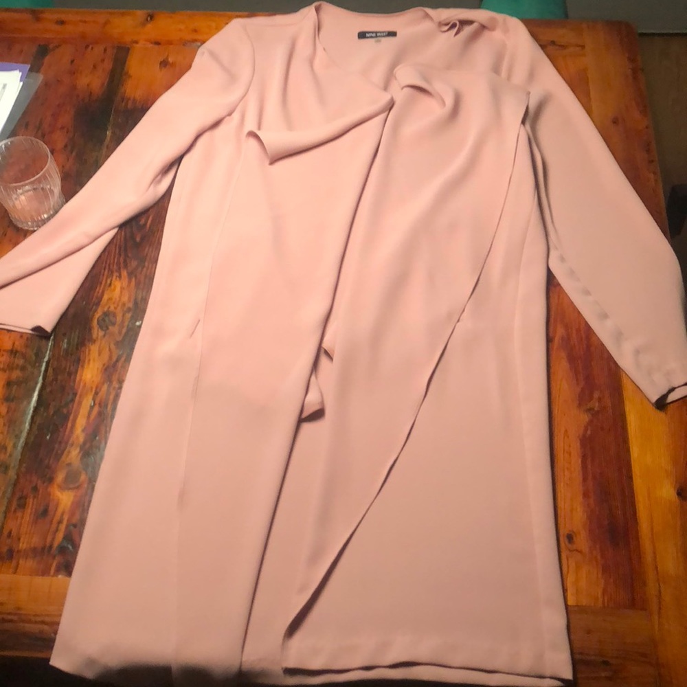 Nine West Pink Long Sleeve Blazer/Duster